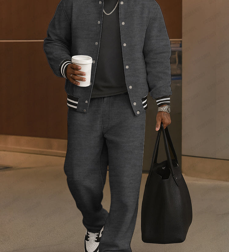 Filip | Klasični komplet hlača i jakne s prugastim obrubom