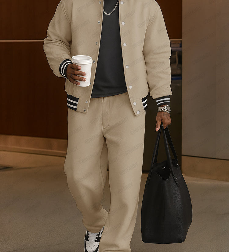 Filip | Klasični komplet hlača i jakne s prugastim obrubom