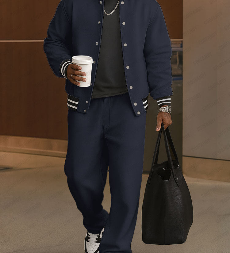 Filip | Klasični komplet hlača i jakne s prugastim obrubom