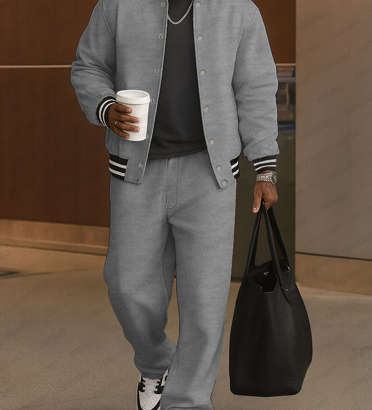 Filip | Klasični komplet hlača i jakne s prugastim obrubom